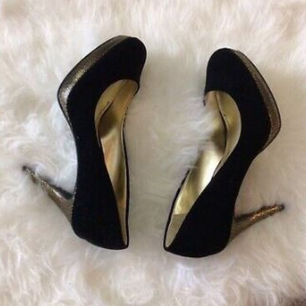 Style & Co. Black Gold Glitter Heels Size 7.5